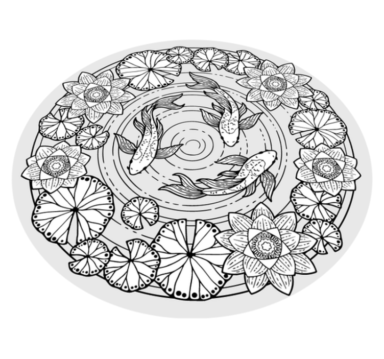 Koi Fish Serenity animal vinyl carpet - TenStickers