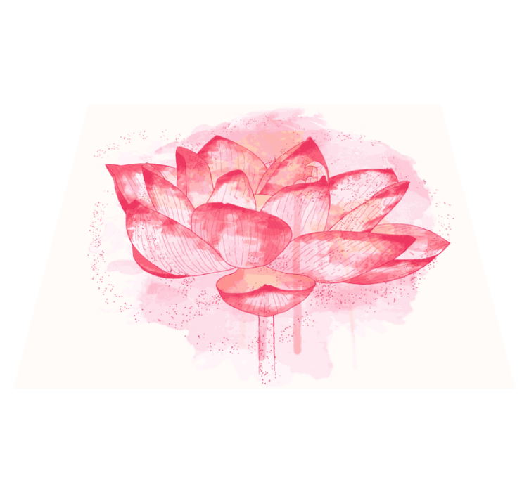 Watercolor Lotus floral vinyl carpet - TenStickers