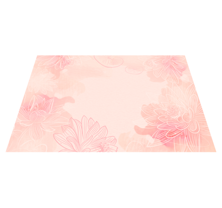 Lotus oink tones floral rug - TenStickers