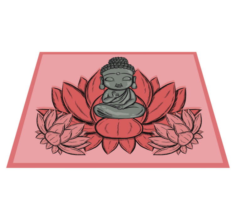 Meditative Buddha Artwork mandala vinyl carpet - TenStickers