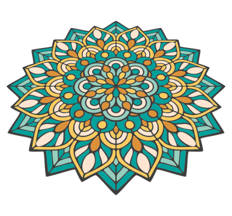 Complex colorful motif mandala vinyl carpet - TenStickers