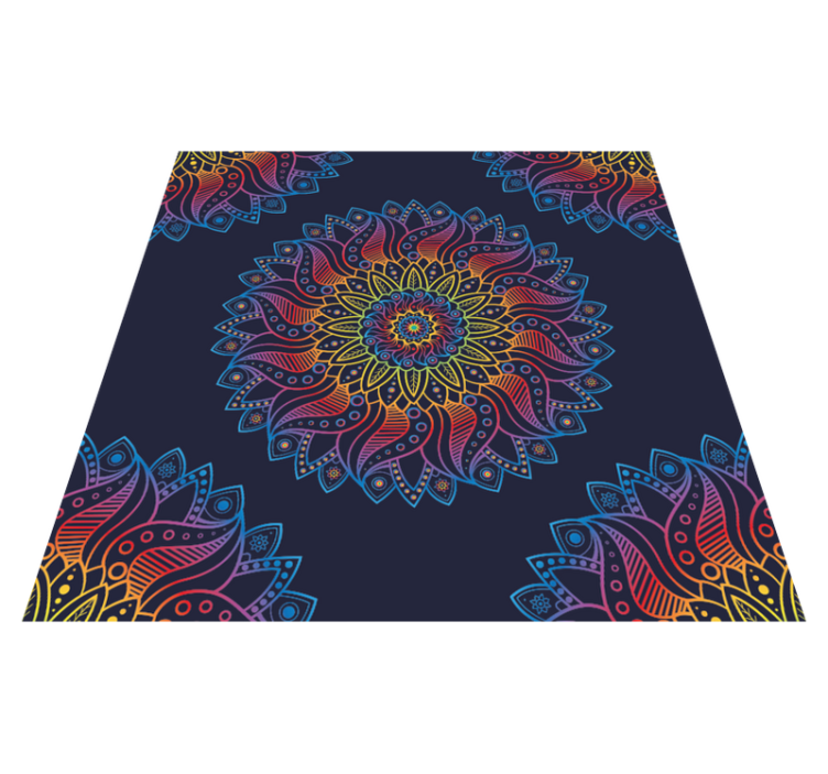 Colorful vibrant motif mandala vinyl carpet - TenStickers