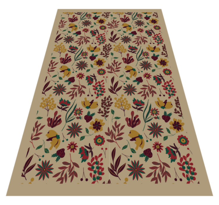Autumn Botanical Motifs floral vinyl carpet - TenStickers