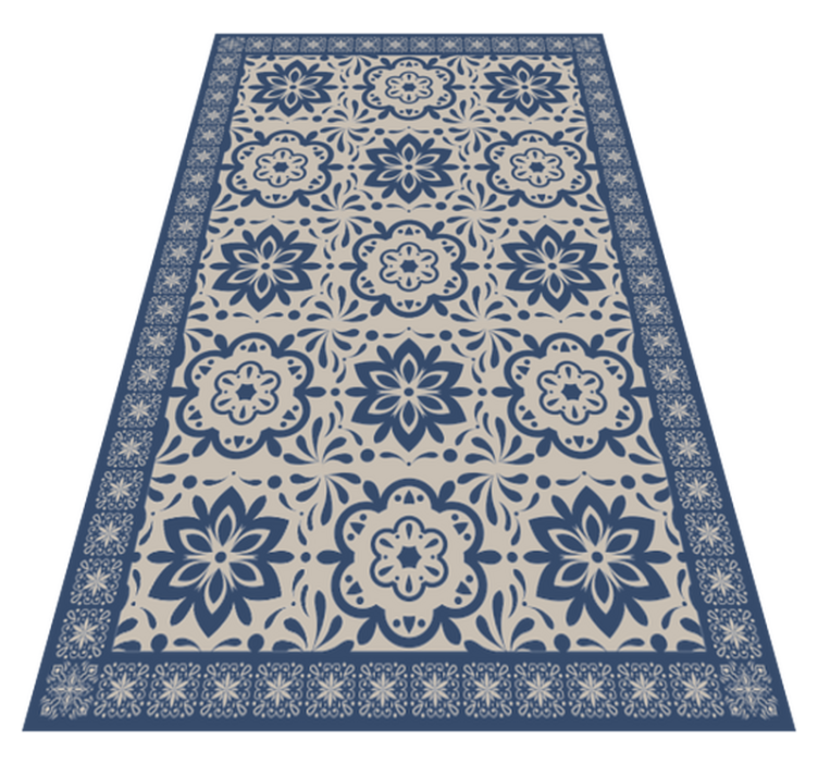 Floral Motif Pattern tile vinyl carpet - TenStickers