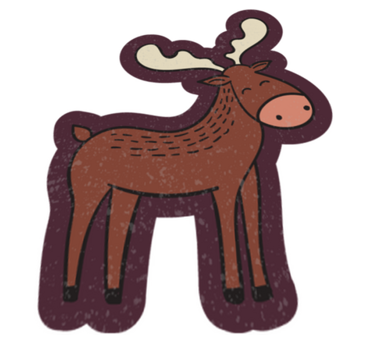 Cartoon Moose animal vinyl carpet - TenStickers