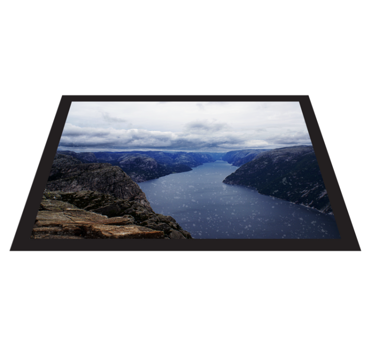 Aerial Fjord View nature vinyl carpet - TenStickers