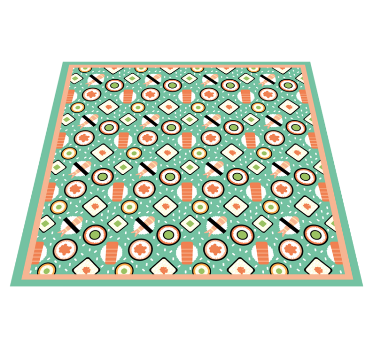 Sushi-inspired patterns kitchen vinyl carpet - TenStickers