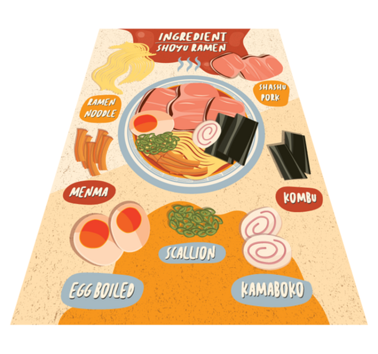 Ramen Ingredients Display kitchen vinyl carpet - TenStickers