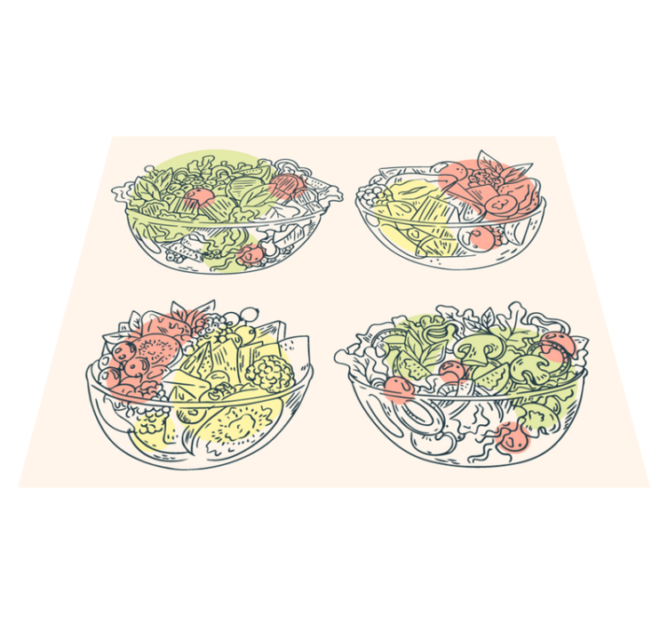 Salad Bowl Illustrations dining room vinyl carpet - TenStickers
