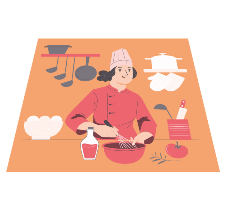 Chef Illustration kitchen vinyl carpet - TenStickers