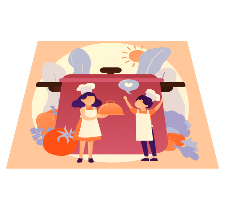 Culinary Characters kids vinyl carpet - TenStickers