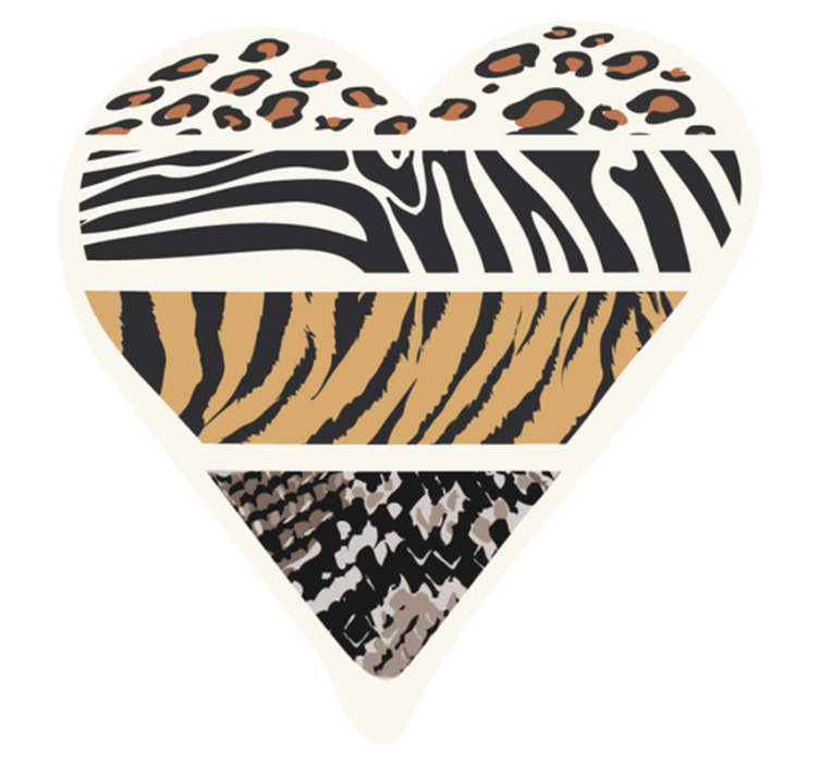 Safari Heart animal print vinyl carpet - TenStickers