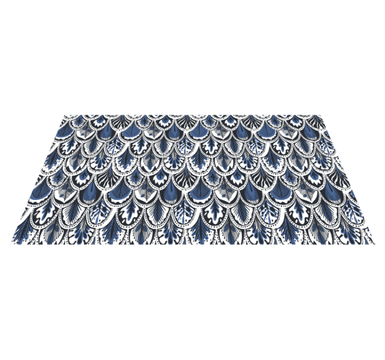 Peacock Tail Pattern tile vinyl carpet - TenStickers