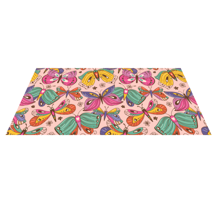 Colorful Butterfly Motif kids vinyl carpet - TenStickers
