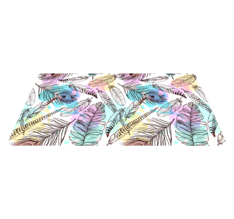 Feather Motif floral vinyl carpet - TenStickers
