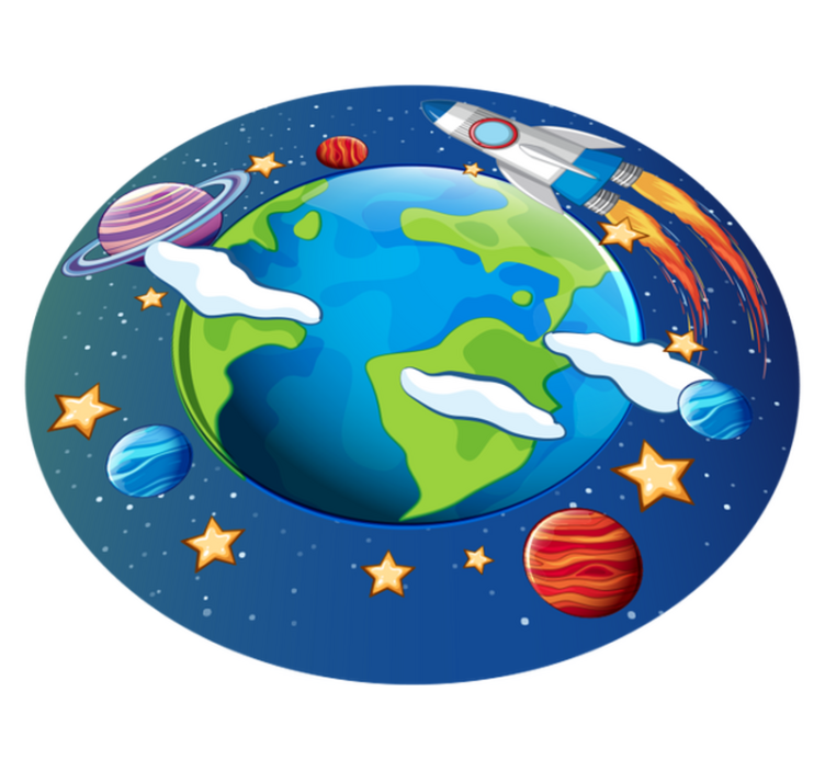 Planetary Orbit kids vinyl carpet - TenStickers