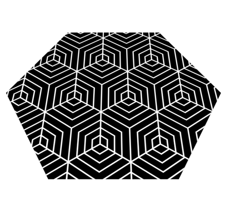 Hexagonal Labyrinth geometric vinyl carpet - TenStickers