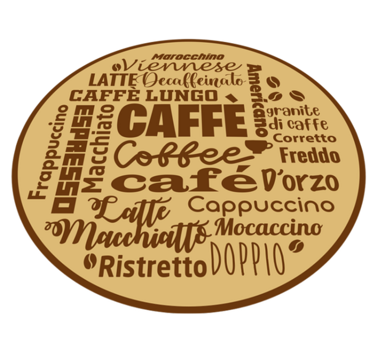 Coffee Centerpiece custom vinyl carpet - TenStickers