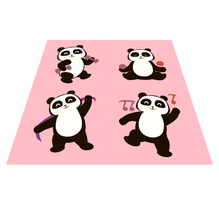 Panda Dance Motif kids vinyl carpet - TenStickers