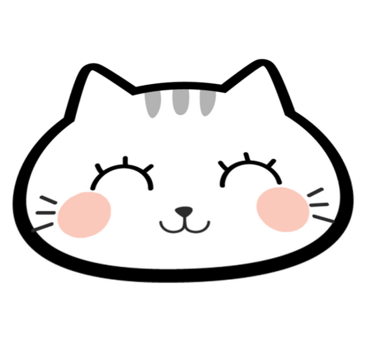 Cat Face Shape nursery vinyl carpet - TenStickers