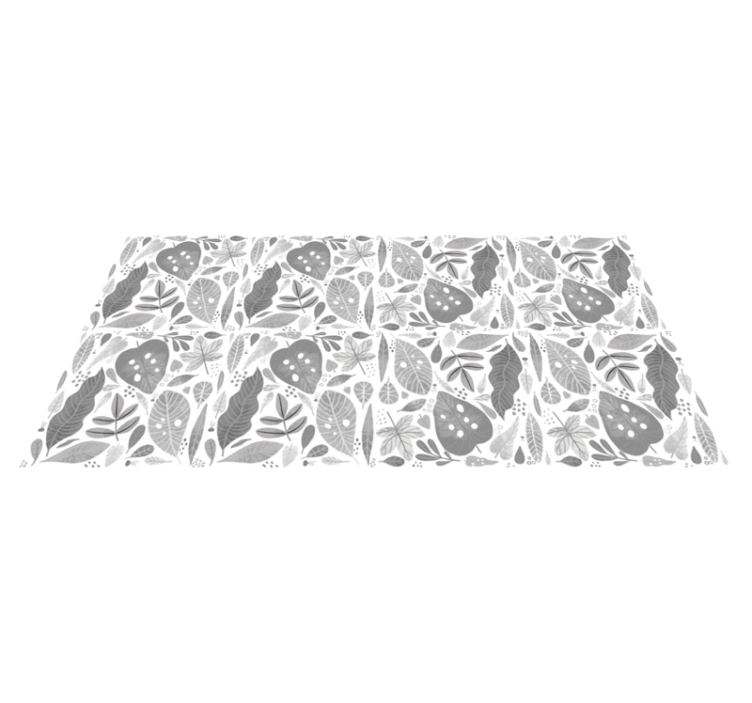 Gray Leaf Pattern nature vinyl carpet - TenStickers