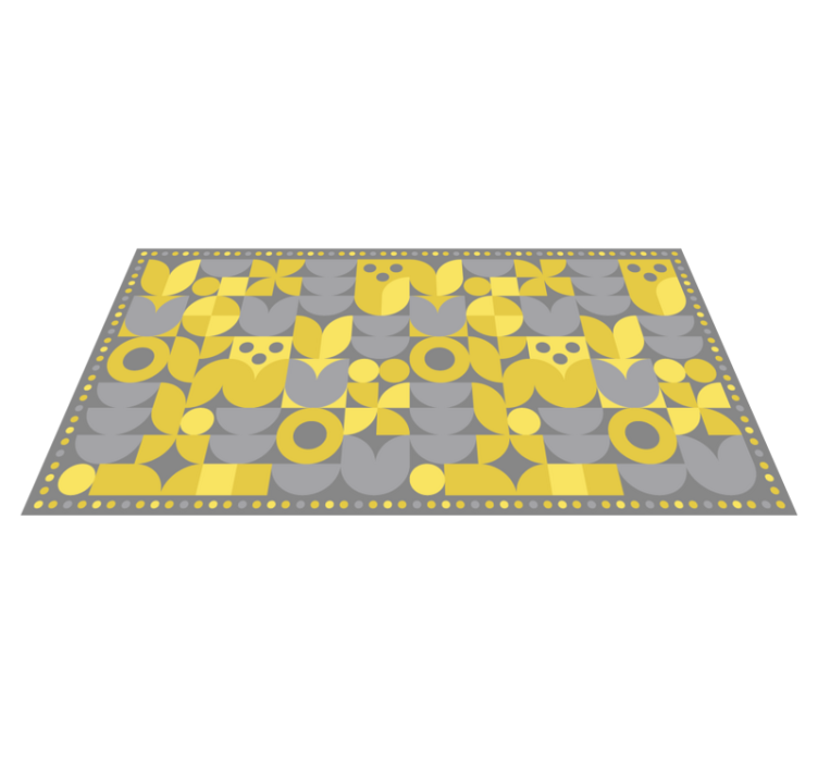 Geometric vinyl carpet yellow geometric pattern - TenStickers