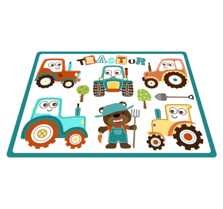 Animated Tractors kids vinyl carpet - TenStickers