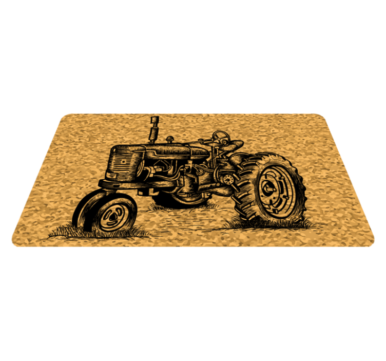 Classic Tractor Illustration vintage vinyl carpet - TenStickers