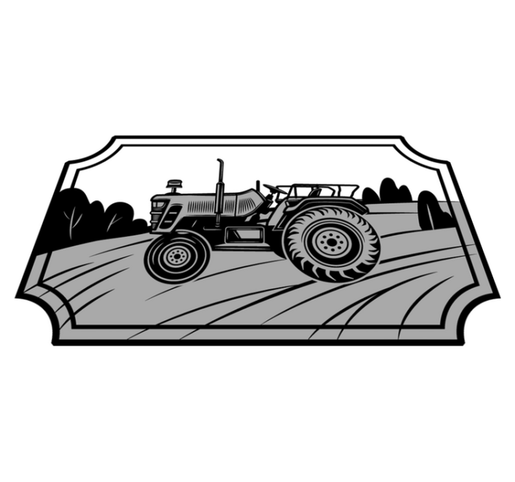 Monochrome Tractor kids vinyl carpet - TenStickers