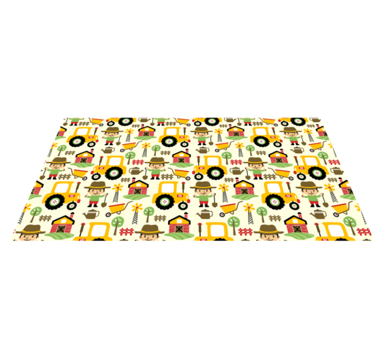 Kids vinyl carpet with farm animal design - TenStickers