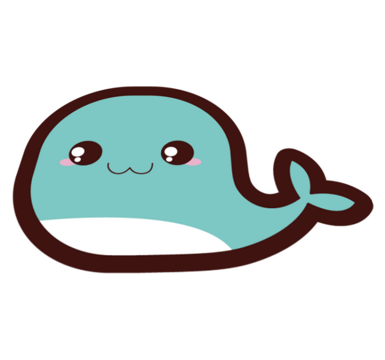 Cute Whale Illustration nursery vinyl carpet - TenStickers