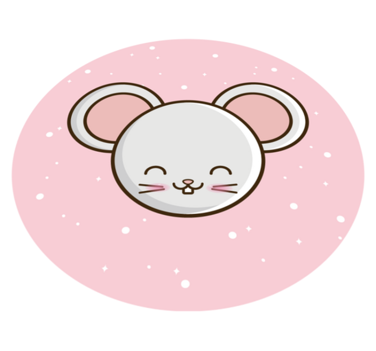 Adorable Mouse Illustration kids vinyl carpet - TenStickers
