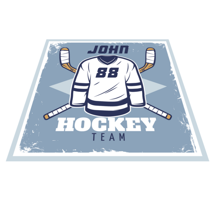 Personalized Hockey Emblem custom vinyl carpet - TenStickers
