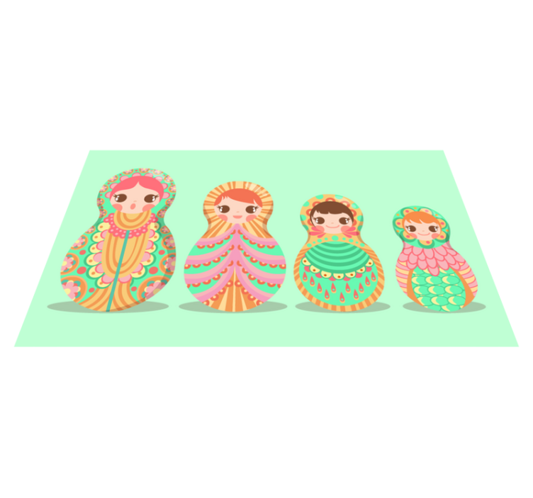 Matryoshka Patterns kids vinyl carpet - TenStickers