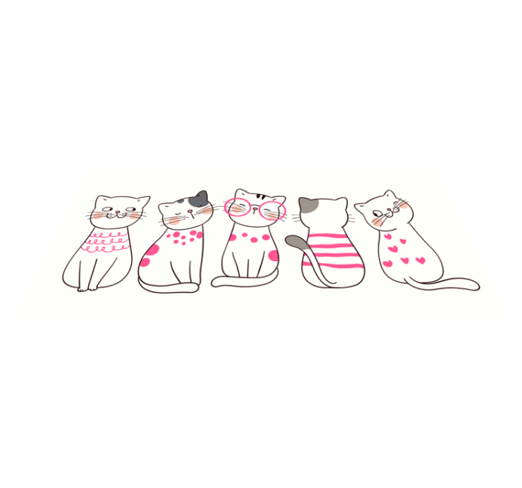 Playful Cat Illustrations kids vinyl carpet - TenStickers