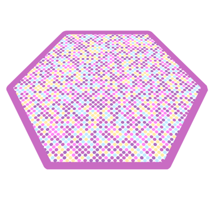 Polka Hexagon kids vinyl carpet - TenStickers