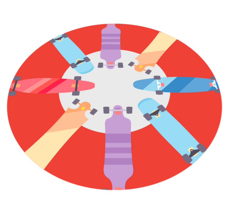 Types of skateboard teen vinyl rug - TenStickers