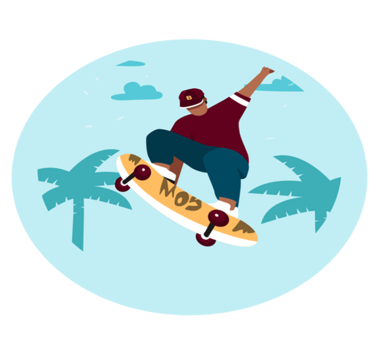 Skateboarding Illustration teen vinyl carpet - TenStickers