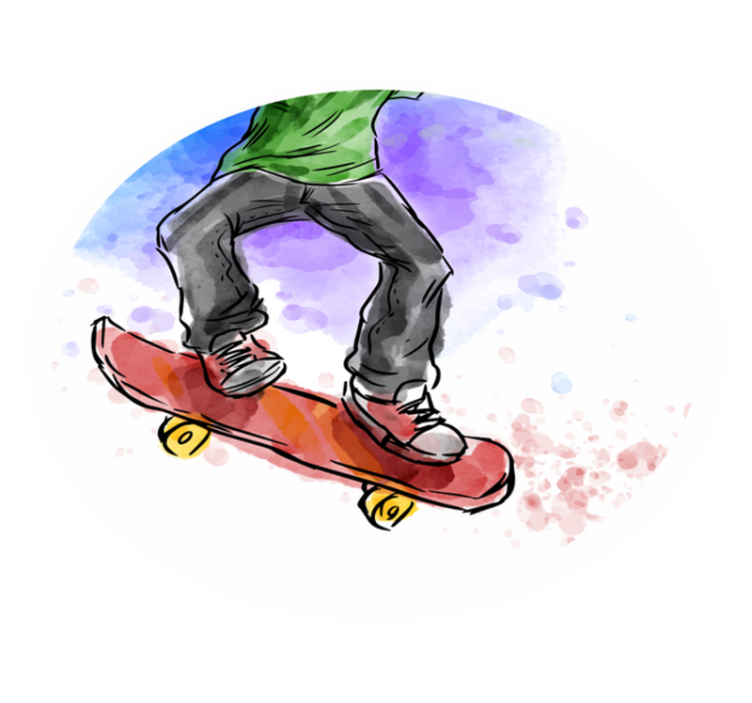 Skateboard Illustration kids vinyl carpet - TenStickers