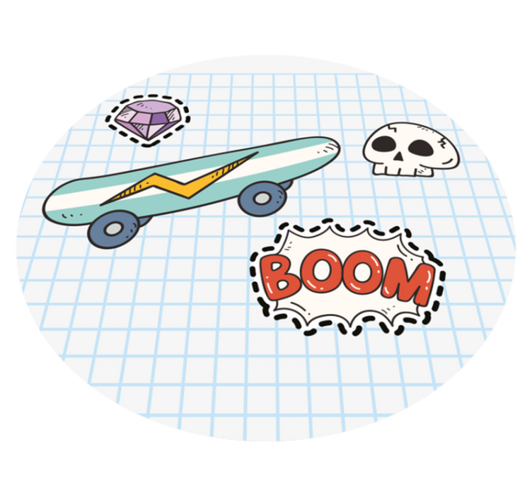 Skateboard Comic Illustration kids vinyl carpet - TenStickers