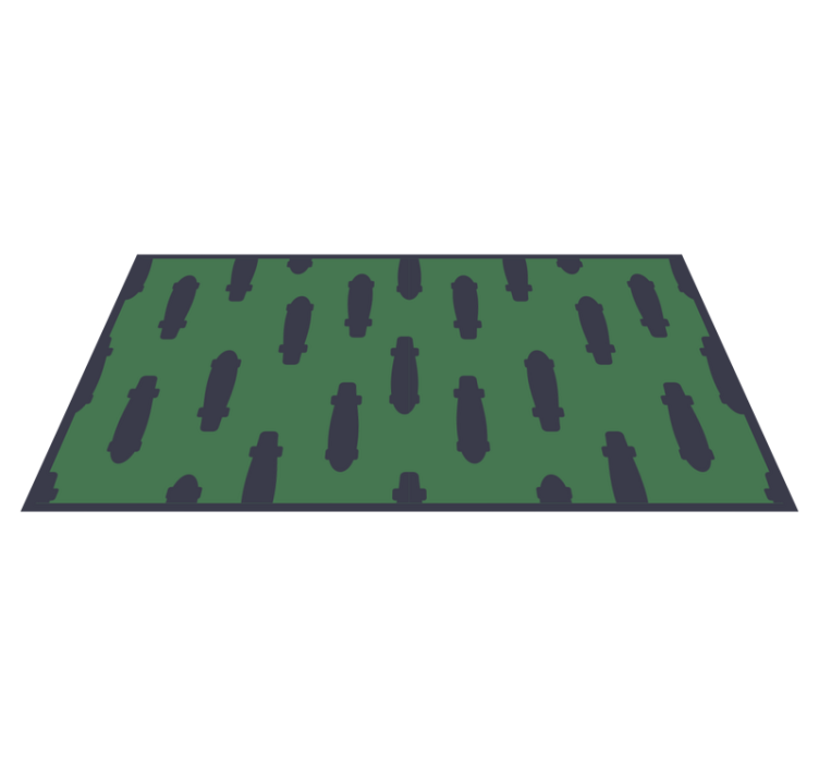 Green and Black Skateboard teen vinyl rug - TenStickers