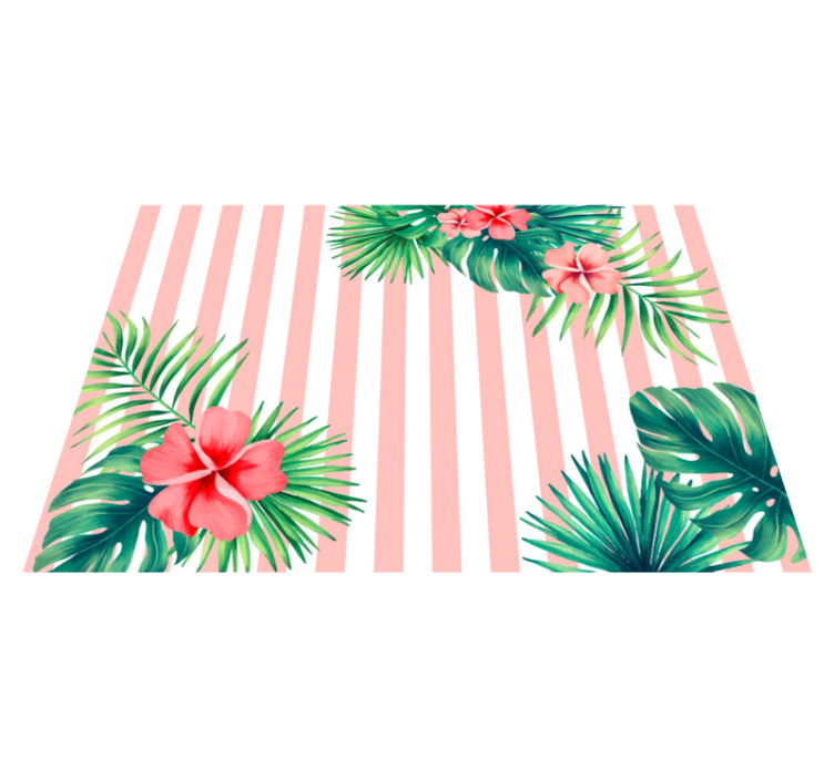 Tropical Flora Stripe floral vinyl carpet - TenStickers