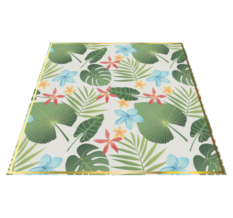 Tropical floral design floral vinyl carpet - TenStickers