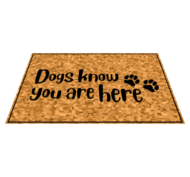 Dogs Welcome Visitors custom vinyl carpet - TenStickers