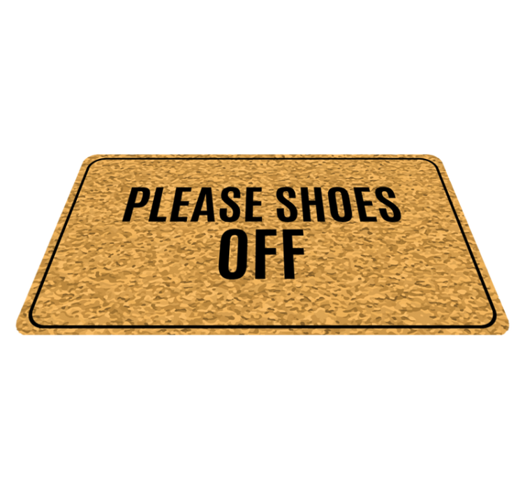 Shoes Off Please custom vinyl carpet - TenStickers