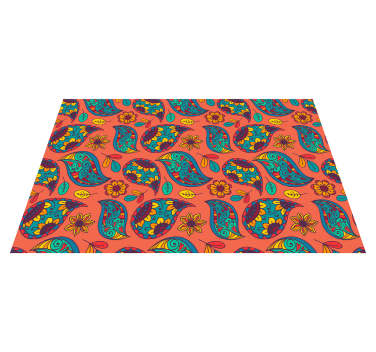 Floral vinyl carpet floral paisley design - TenStickers