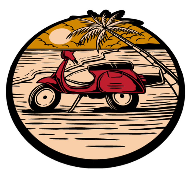 Tropical Scooter Scene kids vinyl carpet - TenStickers