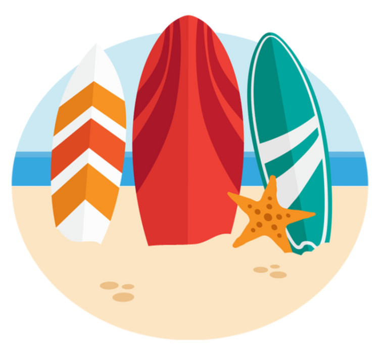 Surfboard Trio outdoor vinyl carpet - TenStickers
