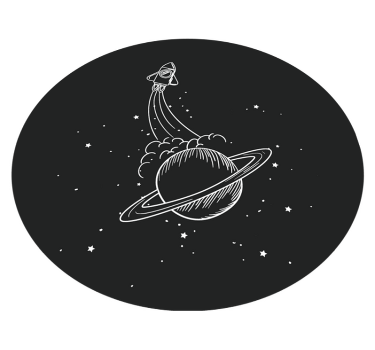 Rocket in Orbit star vinyl carpet - TenStickers