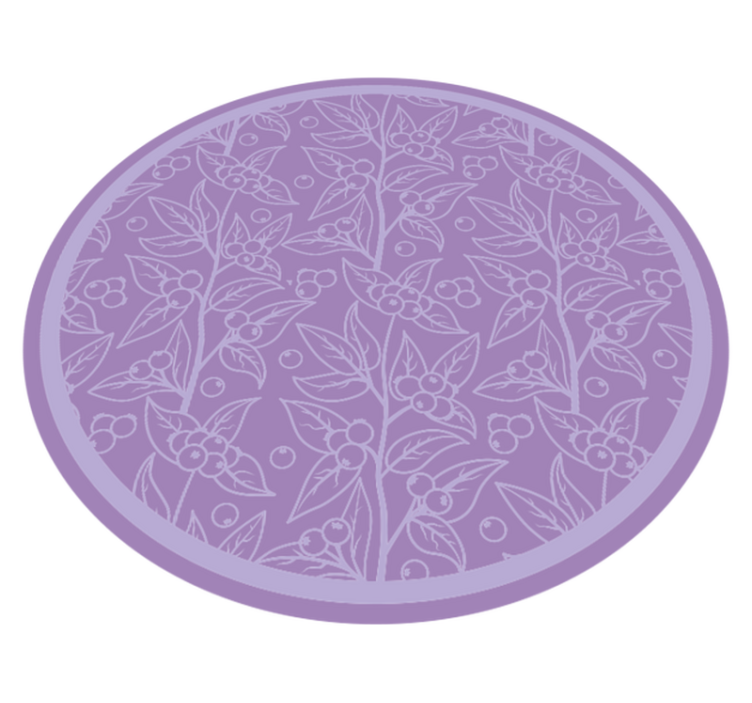 Lavender berry branches floral vinyl carpet - TenStickers